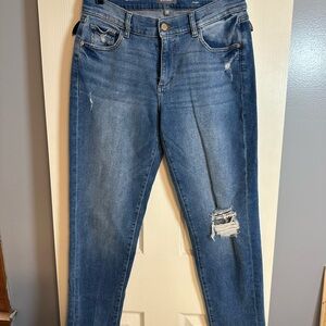DL1961 Women's Distressed Skinny Jeans in Blue